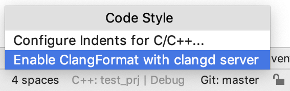enable clangformat from the code style switcher