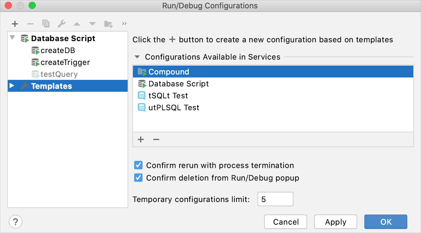 Change a limit for run configurations