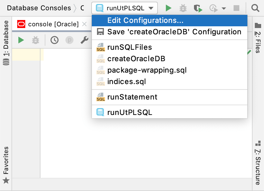 The Edit Run Configuration window