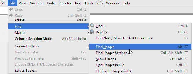 find usages on the context menu png