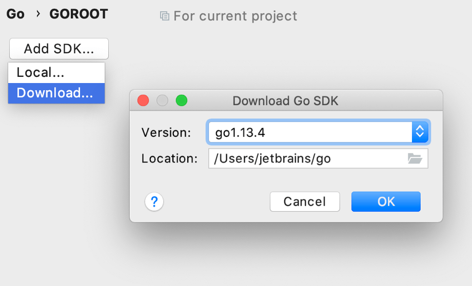 Download the Go SDK