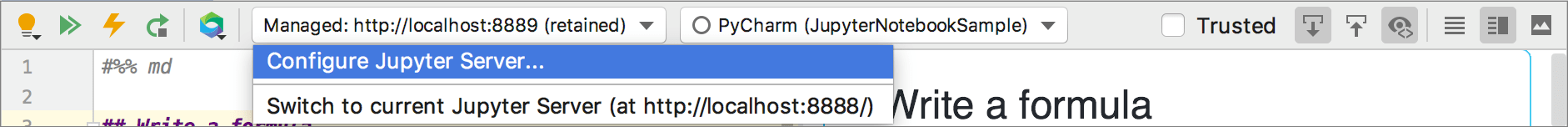 Switch to the current Jupyter Server