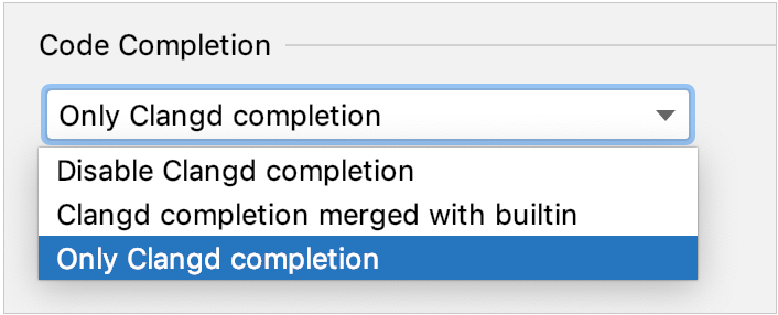 Clangd completion options