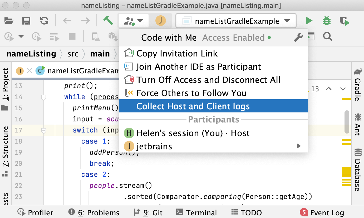 Collect Host and Client logs