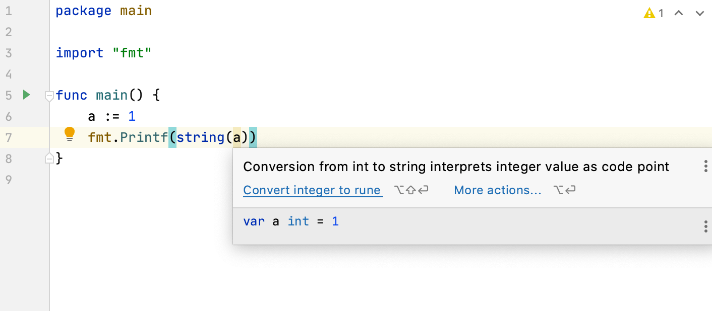 Inspection for the string int conversion