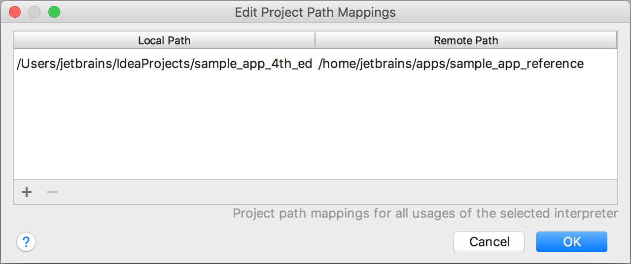 Edit project path mappings