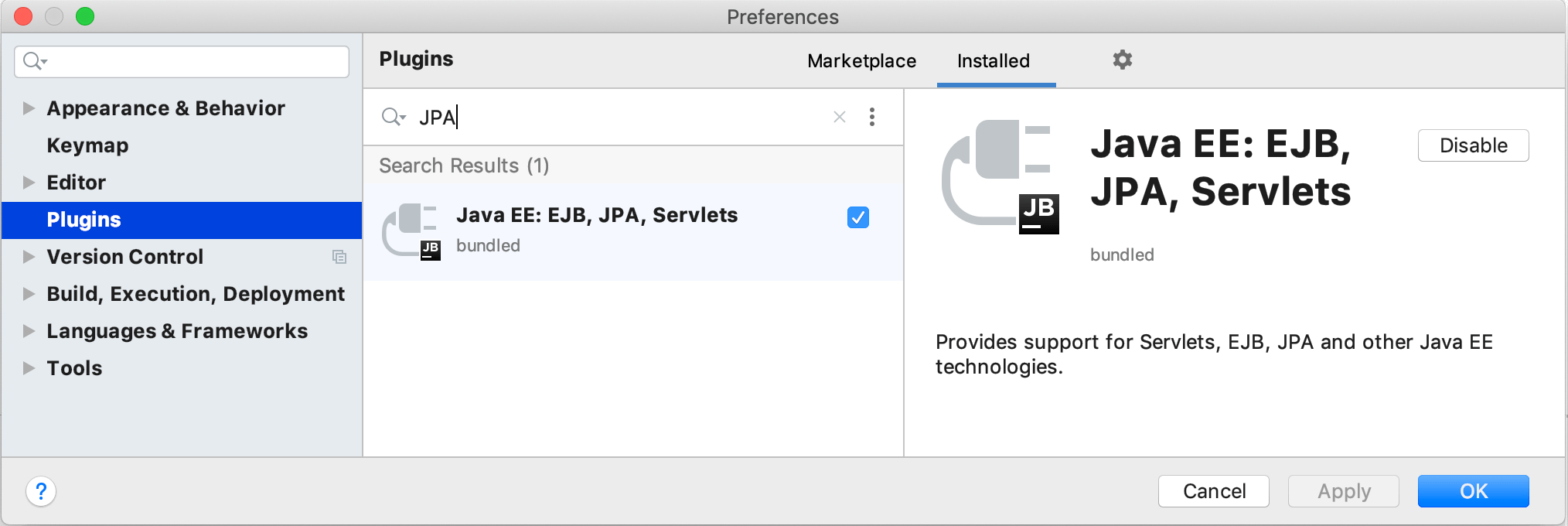 Making sure JPA plugin is enabled