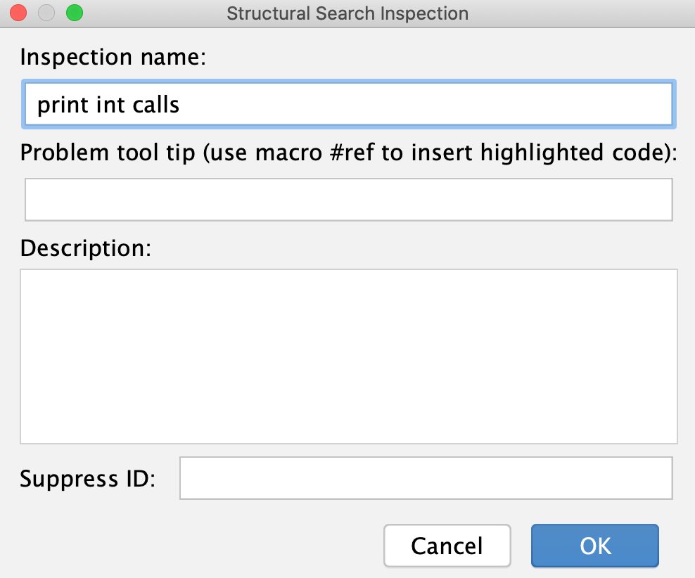 Inspection name