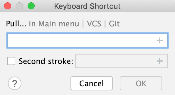 the Keyboard shortcut dialog