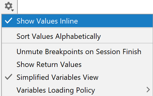 Show values inline