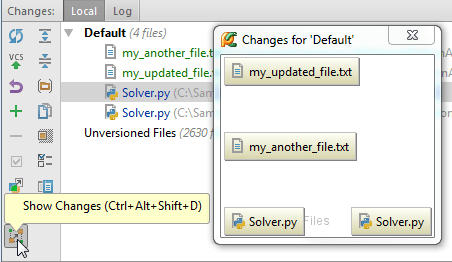 View changes as a diagram—PyCharm