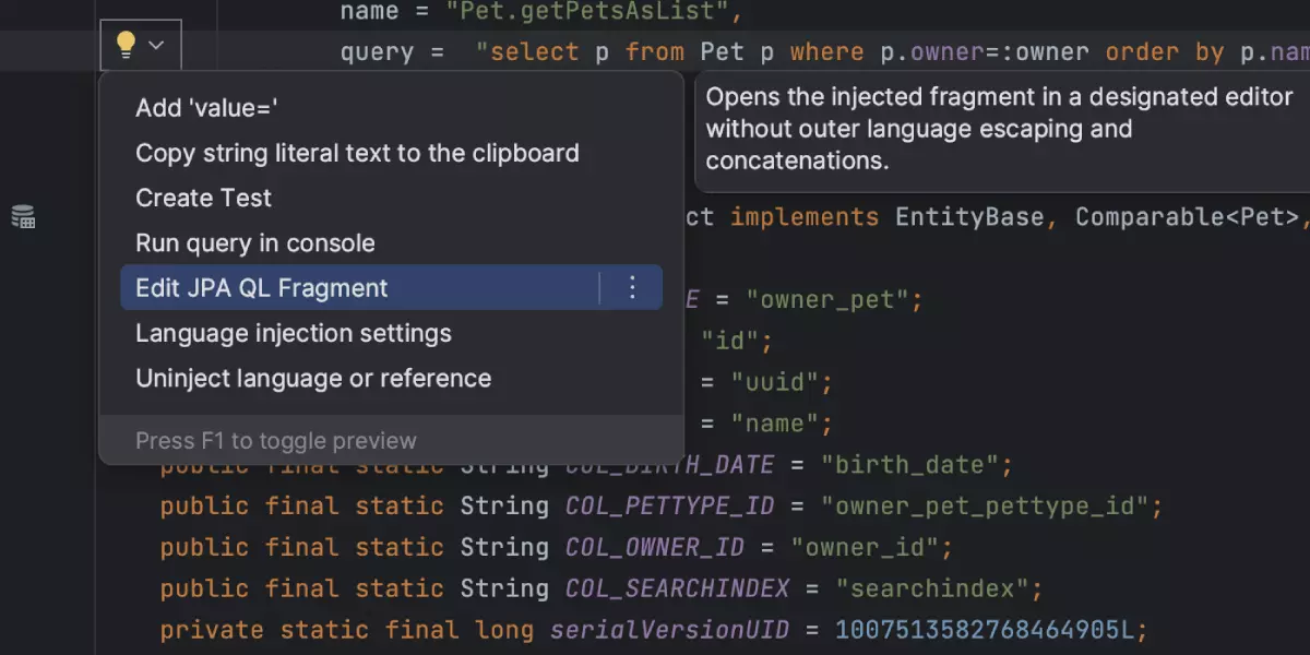 Spring Data  IntelliJ IDEA Documentation