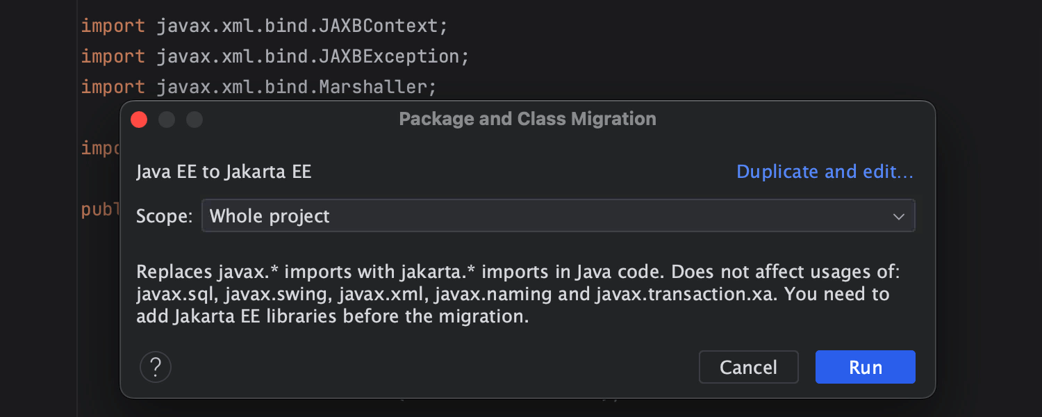 Migración automática de Java EE a Jakarta EE