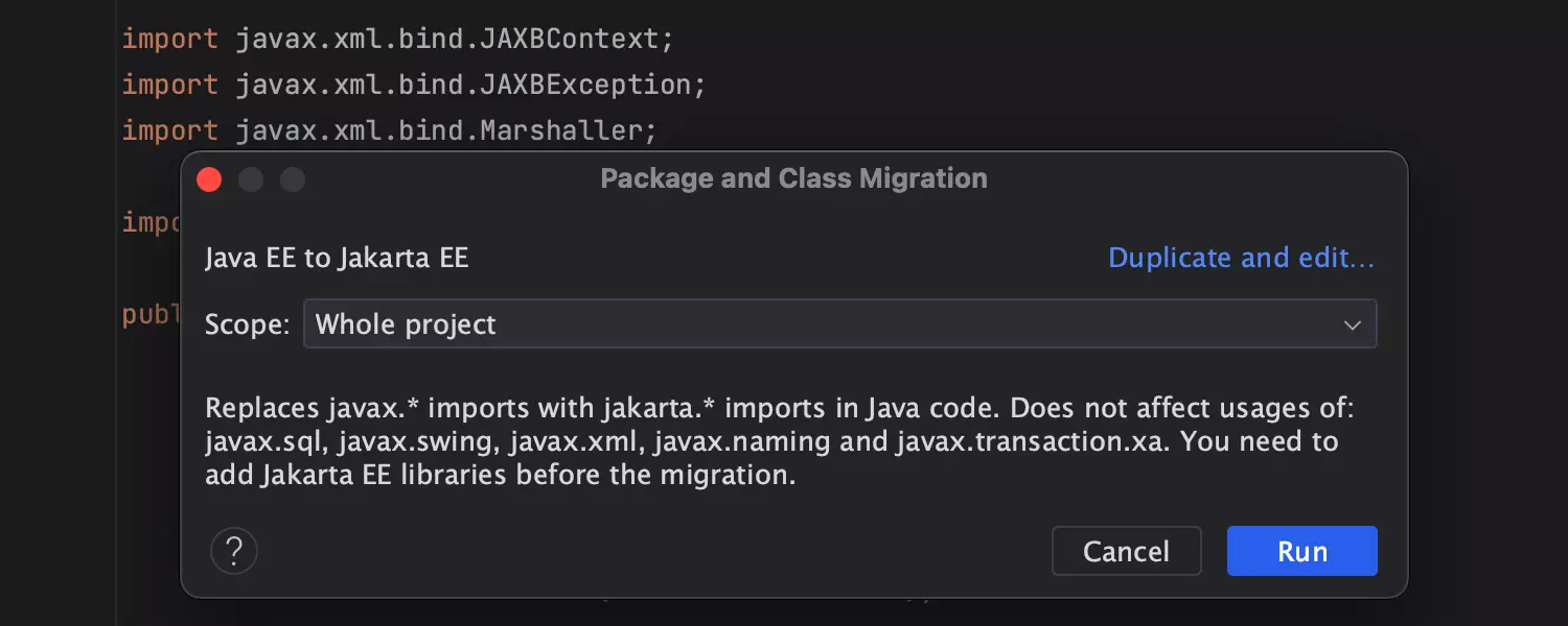 Automatic migration from Java EE to Jakarta EE