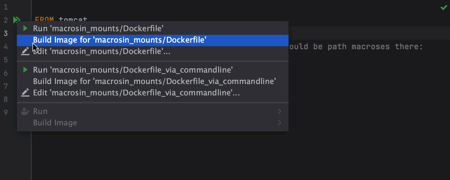 Environment variables and macros for Docker mounts