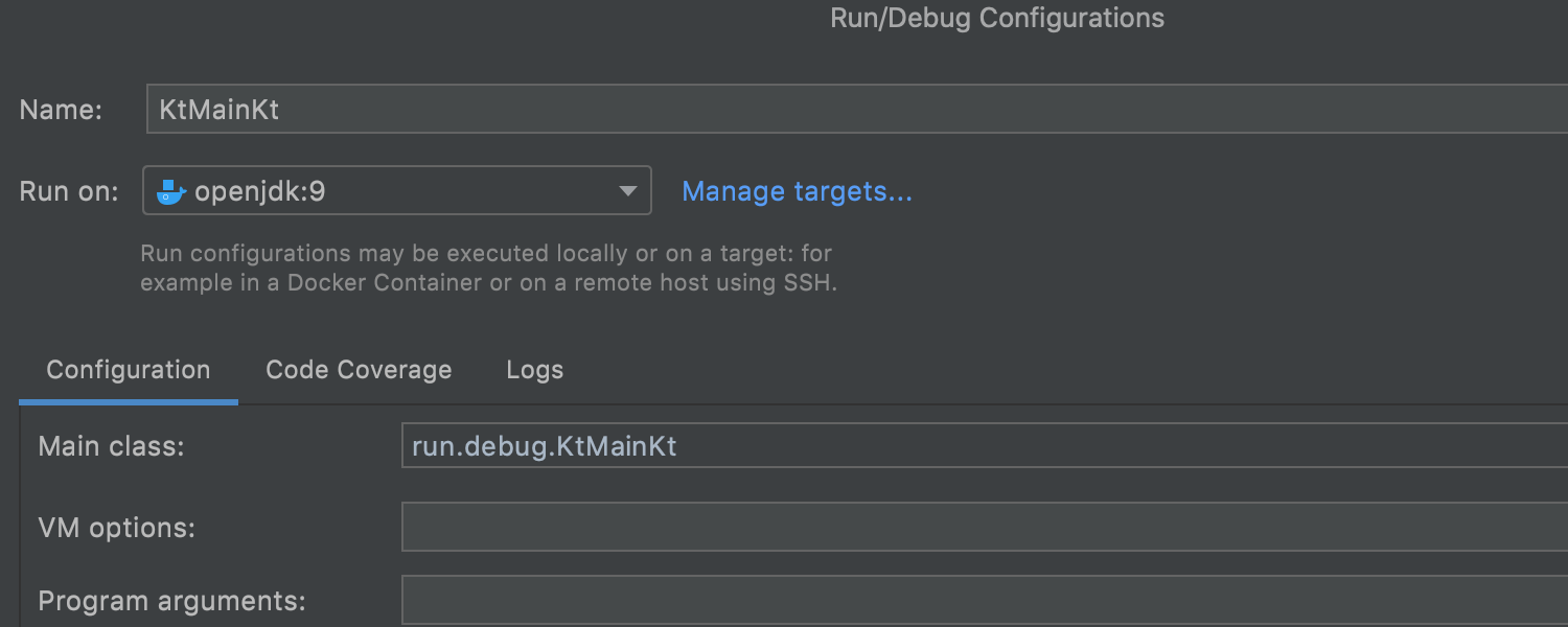 Kotlin support for WSL 2 and Run Targets