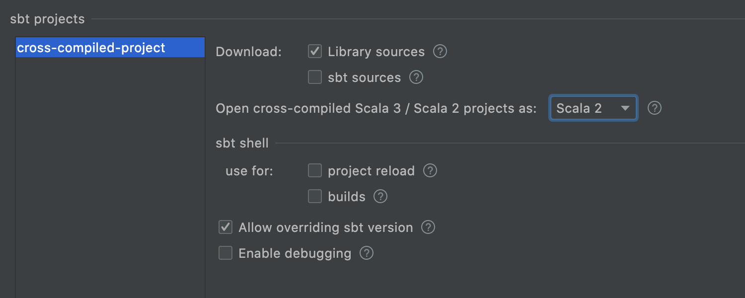 An option to open Scala 3 / Scala 2 cross-compiled projects as Scala 2