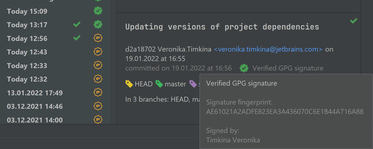 Updated Commit Details in Git tool window