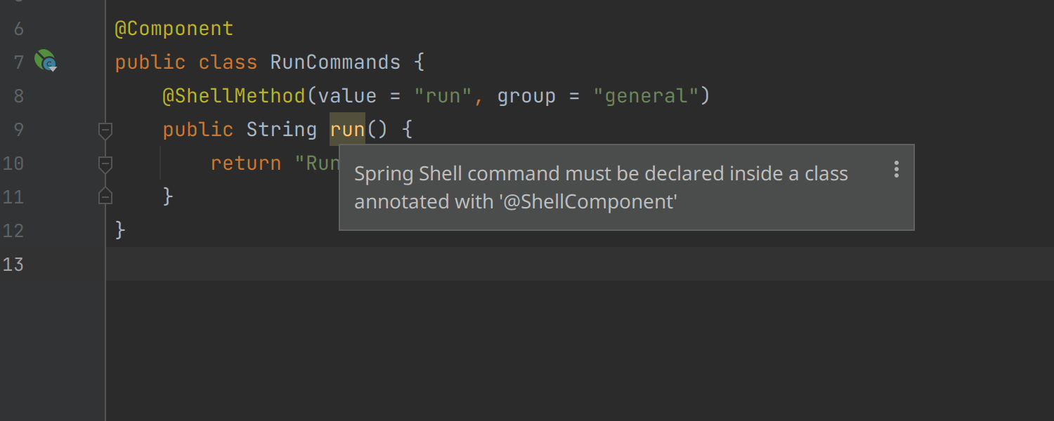 Code insight improvements for Spring Shell