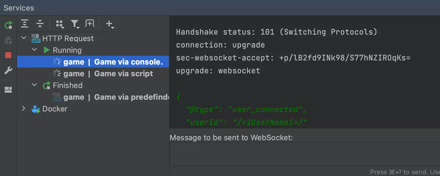 Support for WebSocket endpoints in the HTTP client