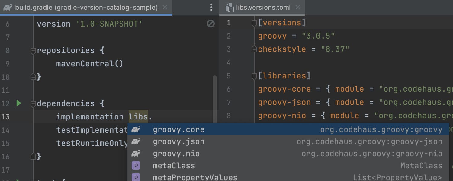 Improvements for working with build.gradle files in Groovy projects