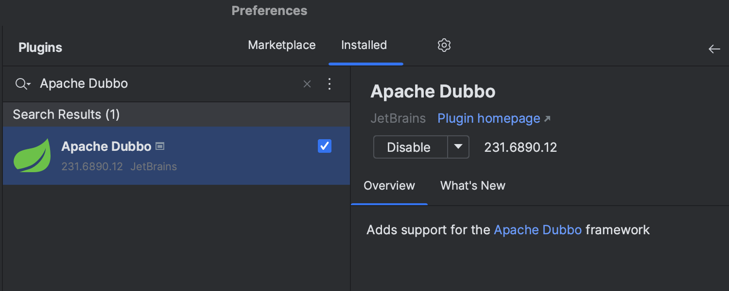 Apache Dubbo support