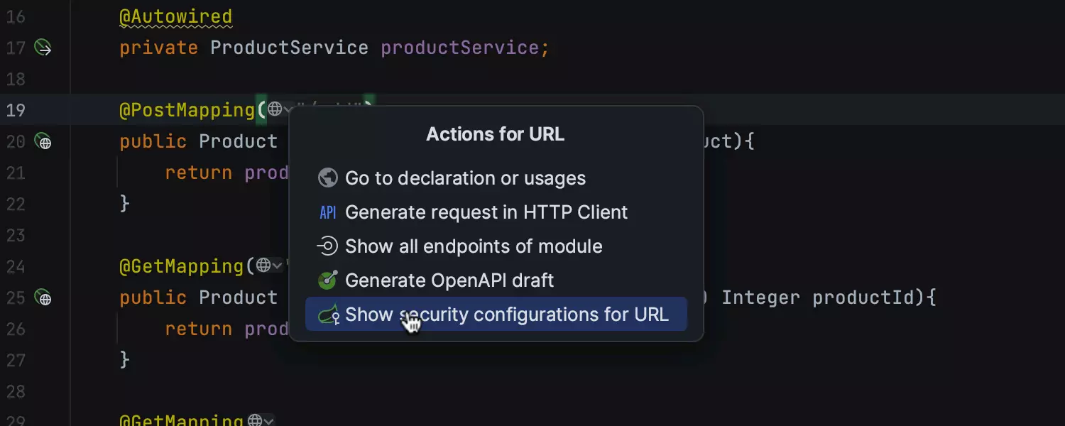 Navigation to Spring Security matchers and request mappings