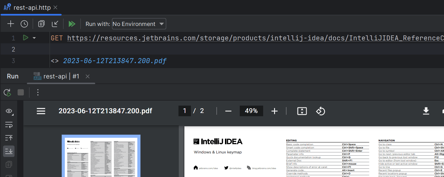 PDF and HTML previews for responses in the HTTP Client