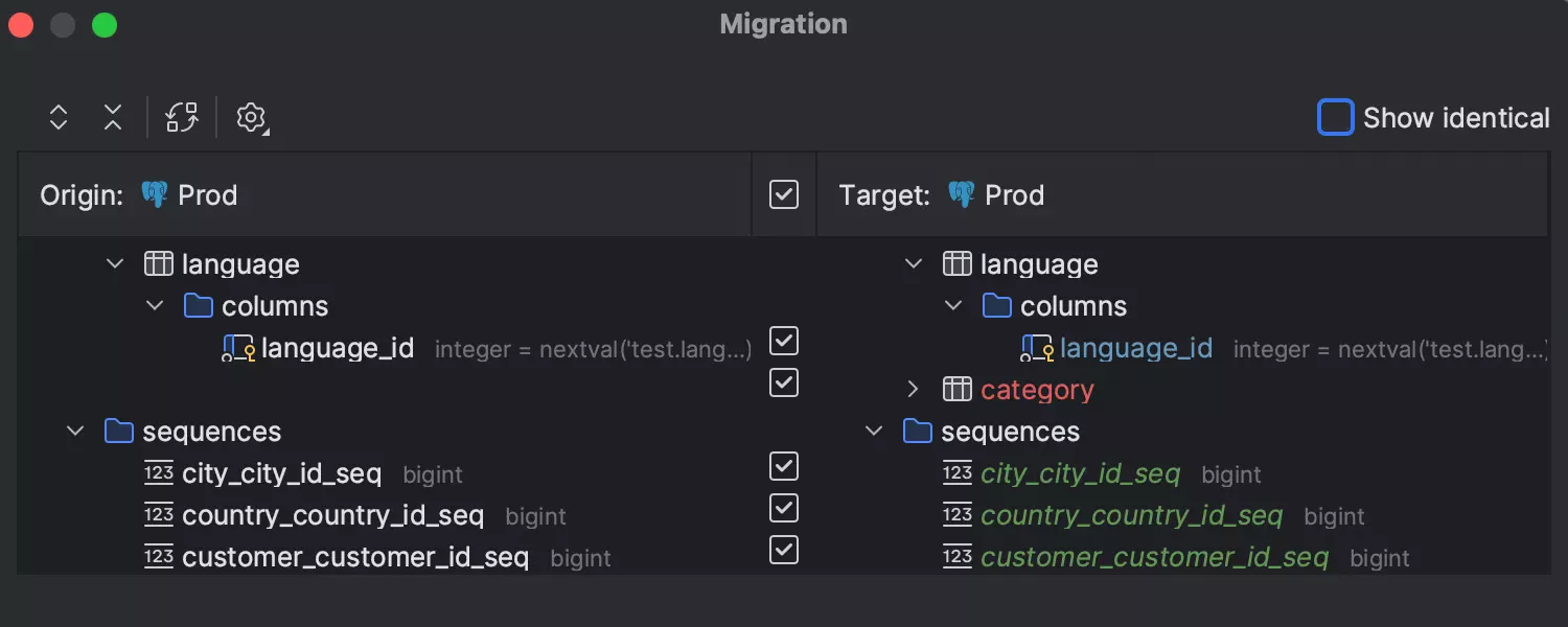 New UI for the schema migration dialog