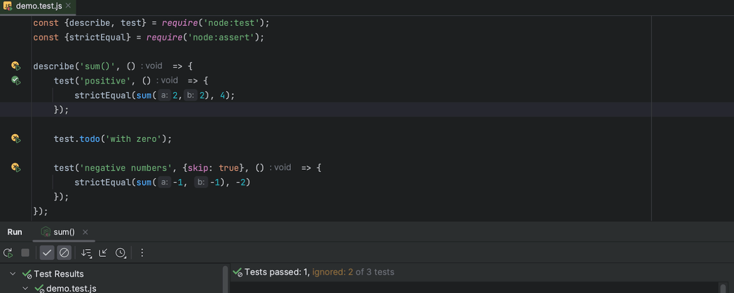 New functionality for testing JavaScript