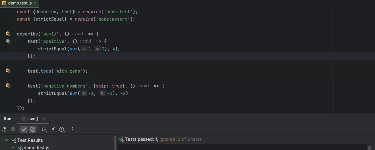 New functionality for testing JavaScript