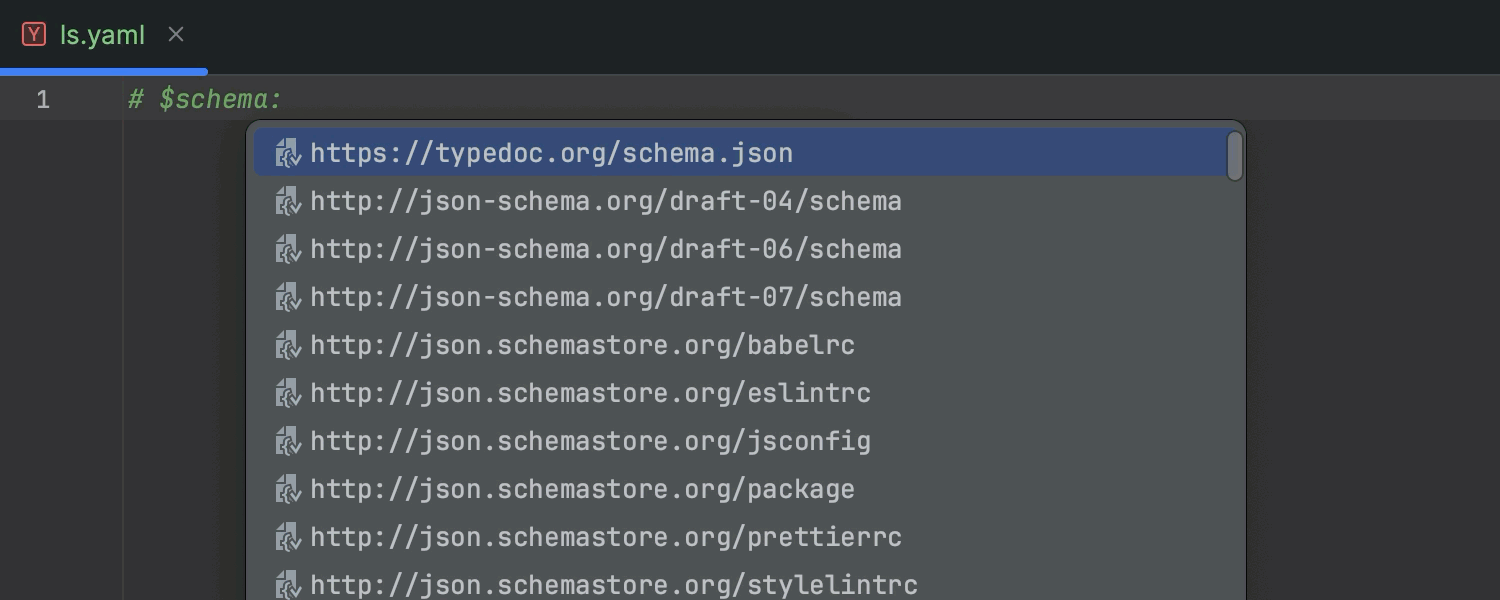 Support for $schema within comments in YAML files