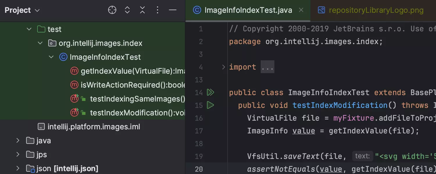 Guias do editor codificadas por cores por padrão