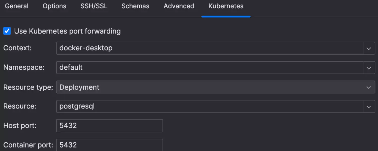 Kubernetes のデータベースの操作