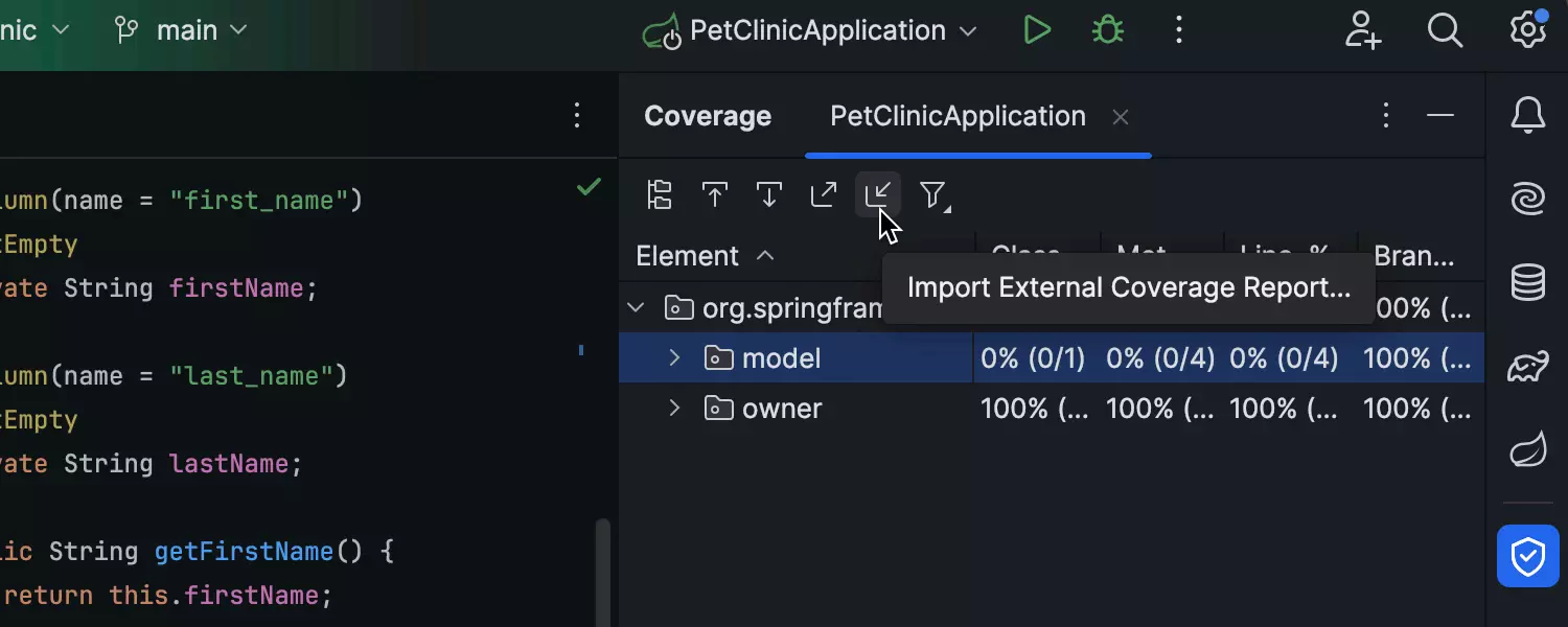 Importation simplifiée des rapports de couverture des tests JaCoCo