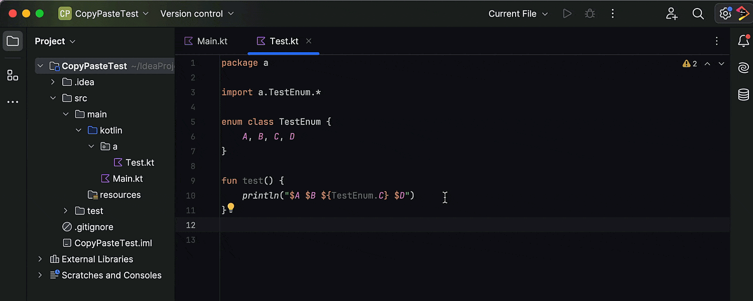 复制粘贴时保留 static import