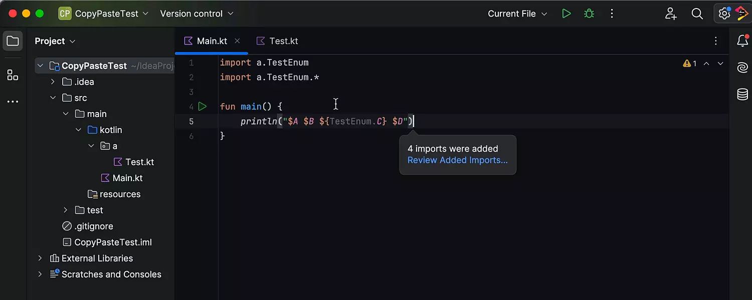 Static imports preserved on copy-pasting