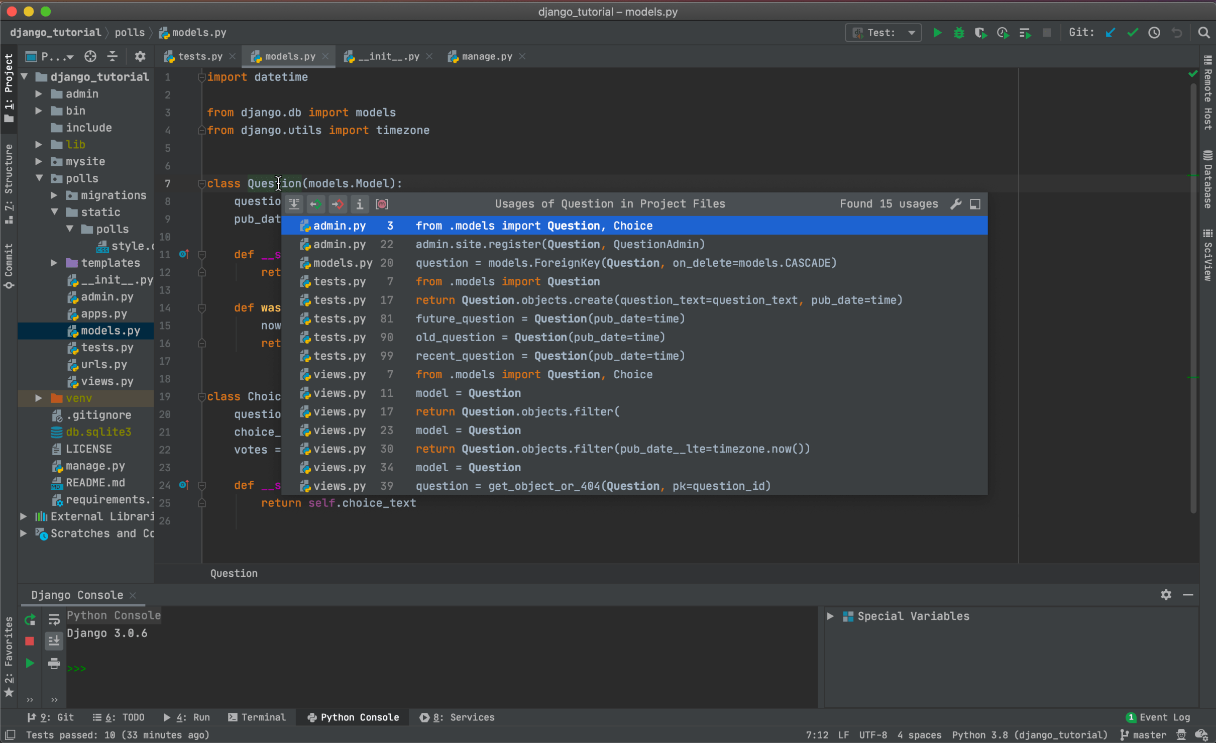 PyCharm screenshot 1