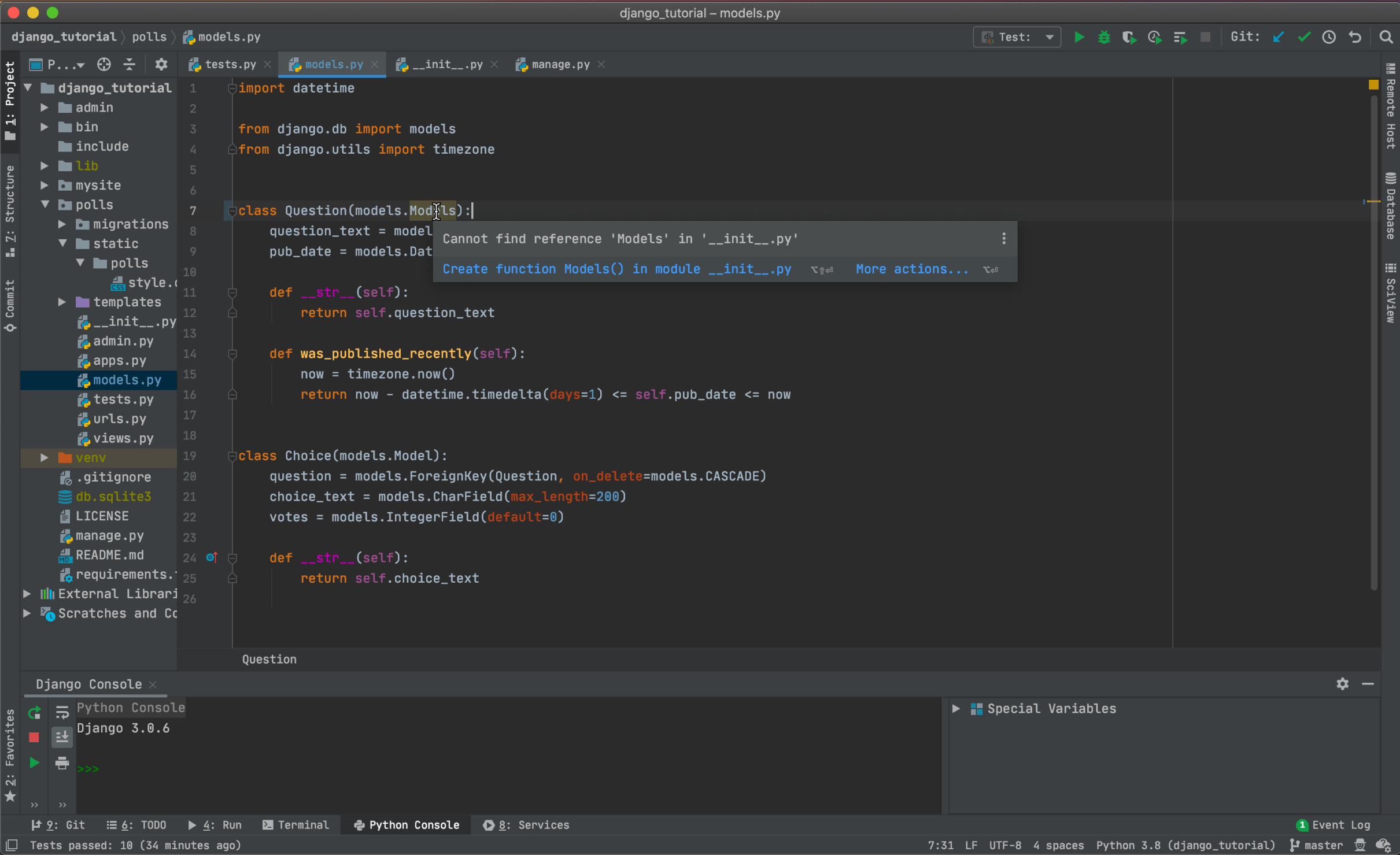 PyCharm screenshot 3