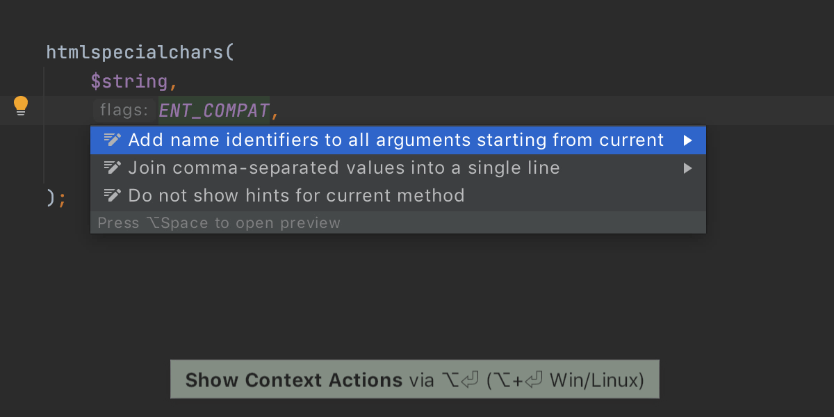 Add named arguments identifiers