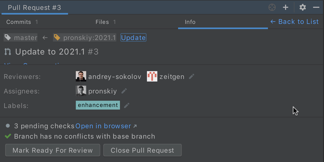 GitHub pull request improvements