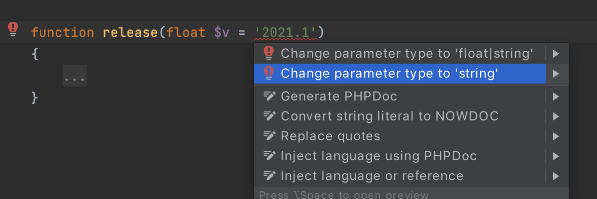 Change parameter type based on a default value