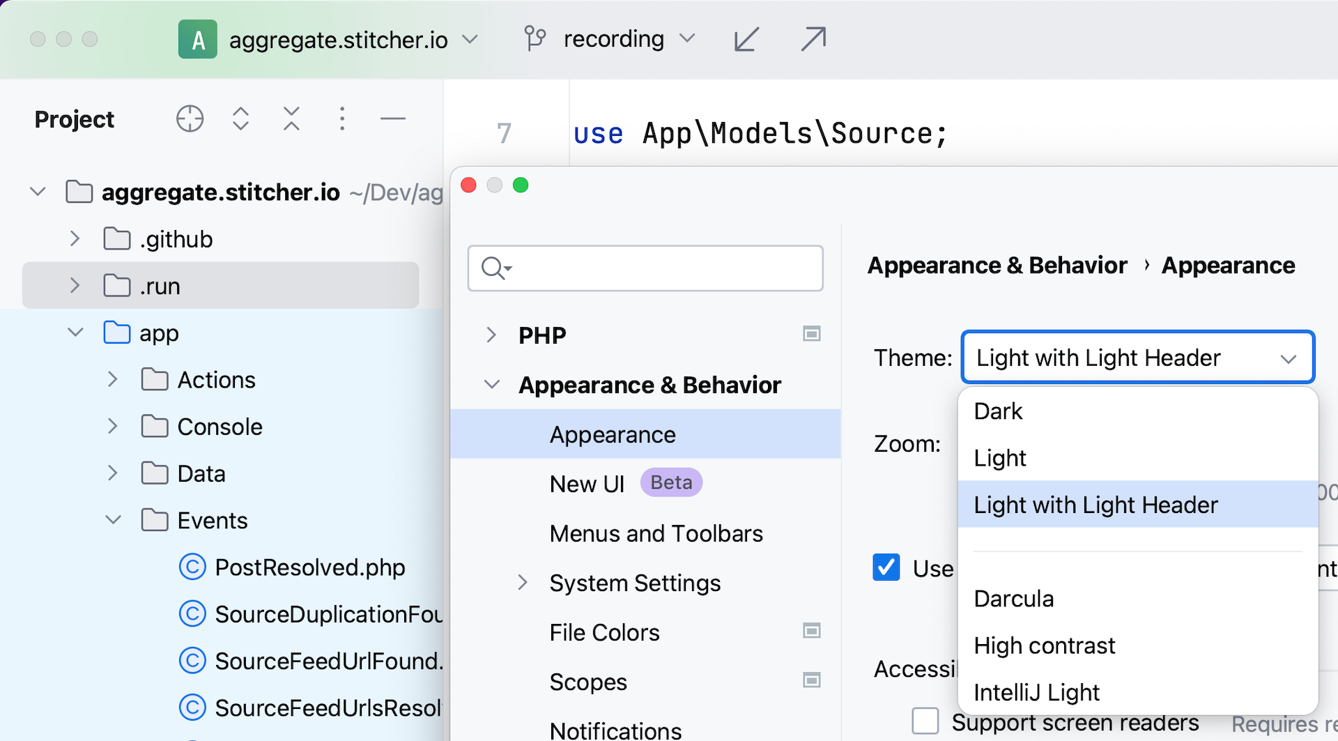 Light theme with Light Header in the new UI