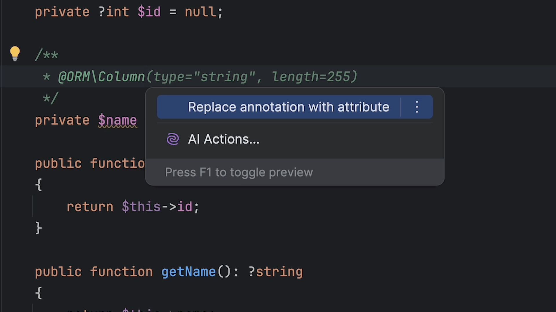 Conversion of annotations to attributes for Symfony and Doctrine