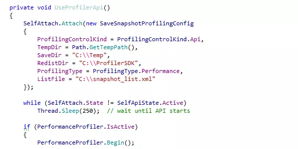 Using dotTrace profiling API