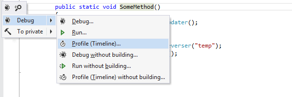 Profile static methods right in Visual Studio