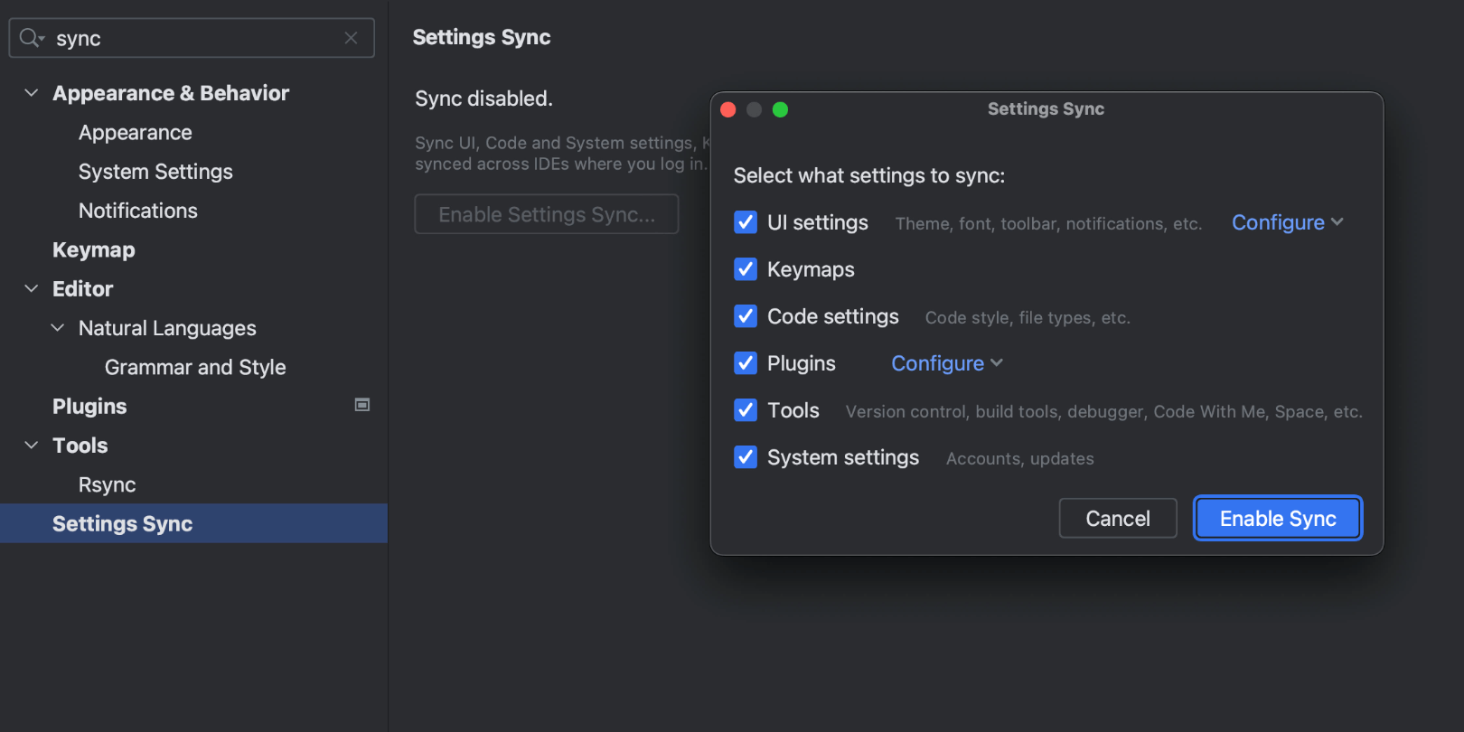 New Settings Sync solution