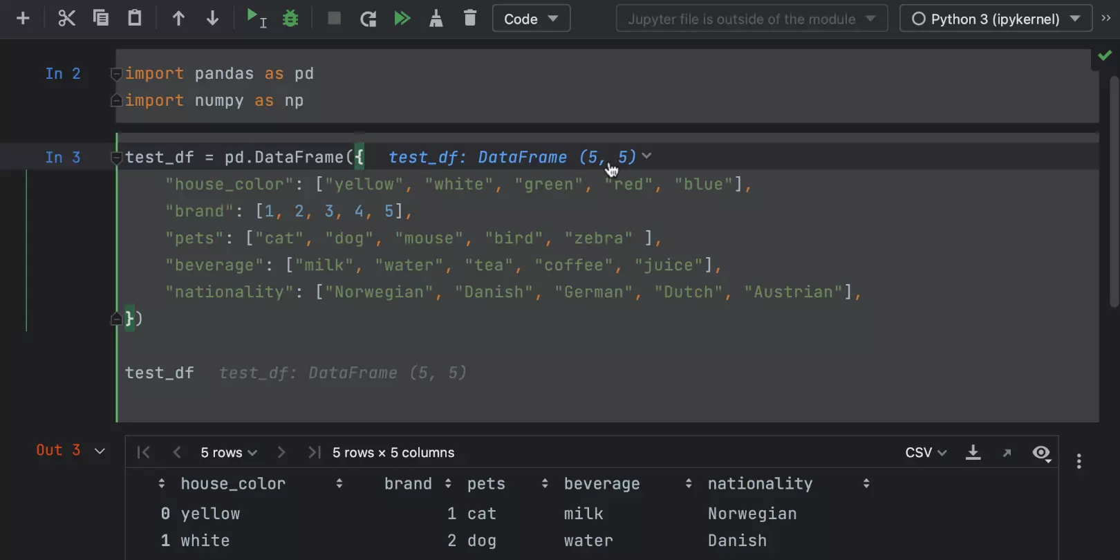 Data Vision: inline information about Jupyter variables