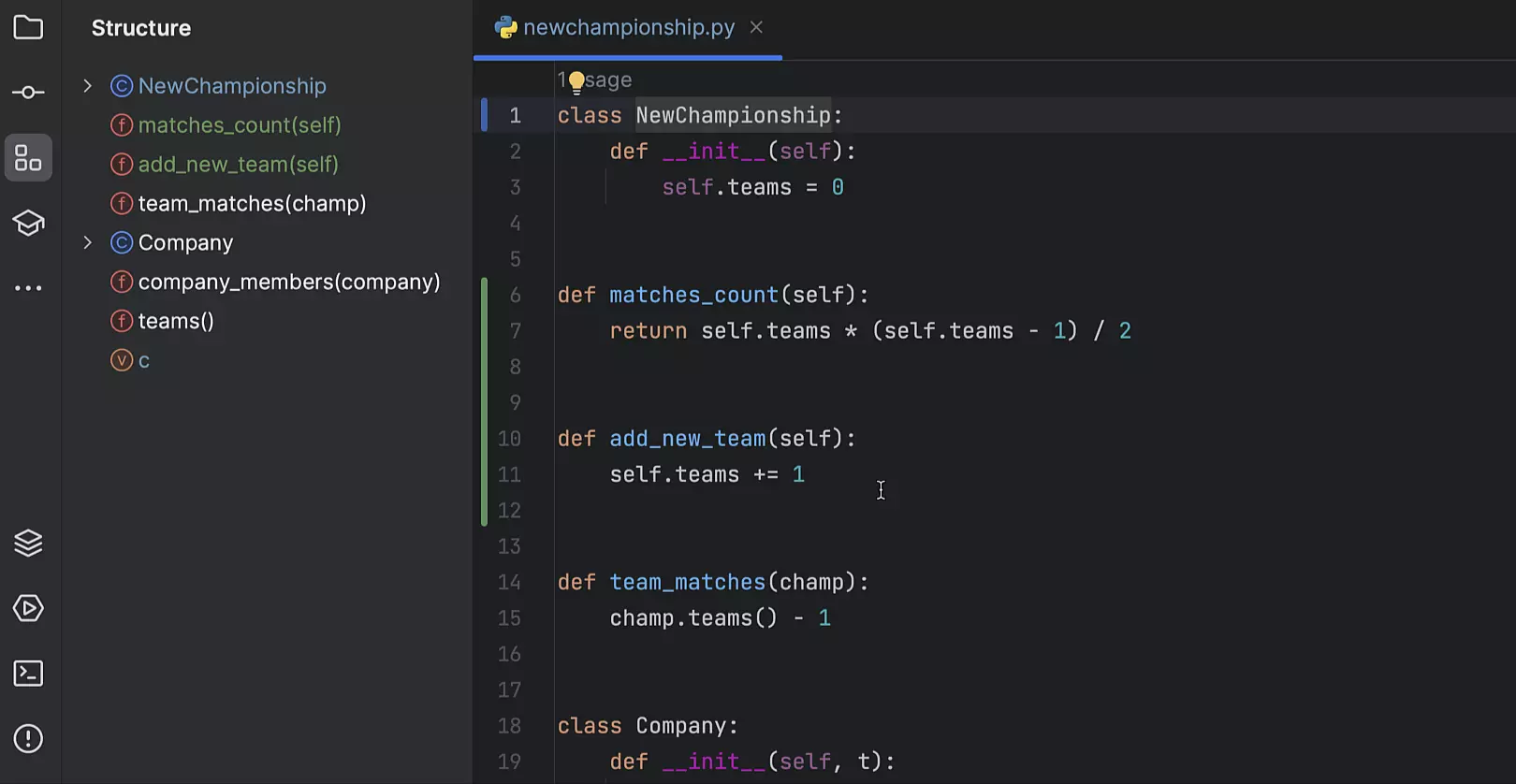 Indications de couleur pour l'état du VCS dans la fenêtre d'outils Structure