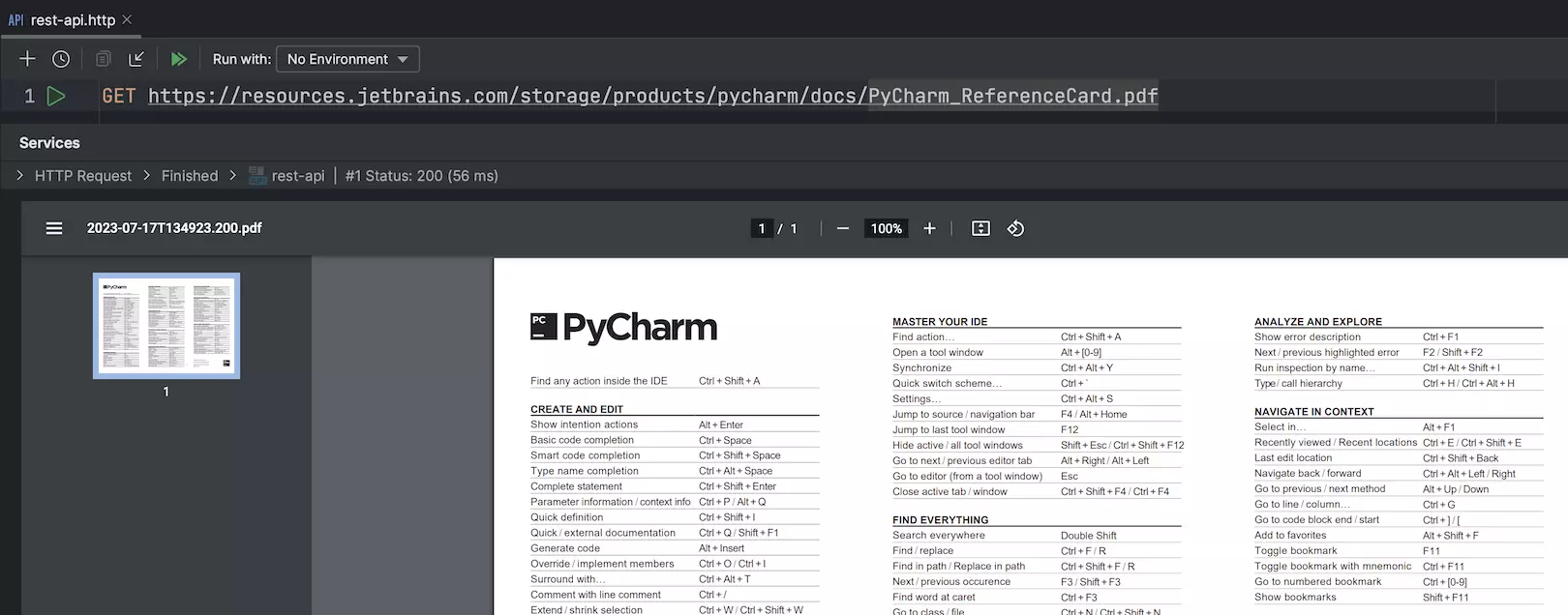 PDF and HTML previews for responses in the HTTP Client